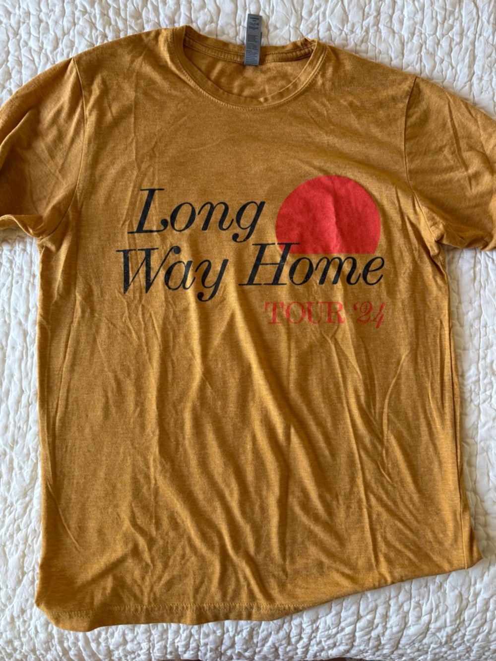 Ray La Montagne Tour 24 Graphic Tee - Mustard with Red Accent